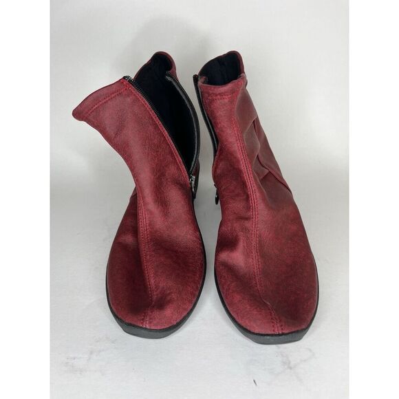 Arcopedico Ankle Boots Women Size 40 US 9 Red Zip Comfort - Picture 11 of 14